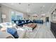Open concept living room with kitchen view and stylish furnishings at 2780 Vickie Ct, Kissimmee, FL 34744