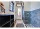 Elegant dog wash station with modern tile and built-in shelving at 2780 Vickie Ct, Kissimmee, FL 34744