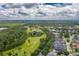 Expansive aerial view showcasing the community, park, and surrounding landscape at 7127 Harmony Square S Dr # 7127, Harmony, FL 34773
