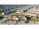 Aerial view of a townhouse community, highlighting one specific unit at 8930 Stinger Dr, Davenport, FL 33896