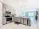 Modern kitchen with stainless steel appliances and island at 5031 Vellacito Way, Davenport, FL 33897