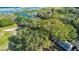 Aerial view showing property location near a lake and residential area at 4321 Rummell Rd, St Cloud, FL 34769