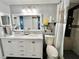 Modern bathroom with double vanity and walk-in shower at 5312 Goddard Ave, Orlando, FL 32810