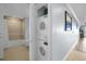 Convenient laundry closet with stackable washer and dryer at 7662 Whisper Way # 402, Reunion, FL 34747