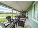 Covered patio with wicker furniture and rural view at 4121 Albritton Rd, St Cloud, FL 34772