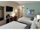 Hotel room with two queen beds, work desk, and TV at 3000 Maingate Ln # 412, Kissimmee, FL 34747