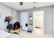 Bedroom with a bed, ceiling fan and access to a bathroom at 976 Leeward Pl # 102, Altamonte Springs, FL 32714