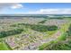 Aerial view of houses, parks, and a lake in a residential neighborhood at 1927 Partin Terrace Rd, Kissimmee, FL 34744