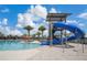 Fun blue waterslide at the community pool area at 2601 Palisade Blvd, Kissimmee, FL 34741