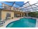 Relaxing screened pool and spa with backyard access at 331 Bridgewater Dr, Davenport, FL 33897