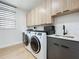 Laundry room with modern washer, dryer, and sink at 98 E 10Th Ave, Windermere, FL 34786