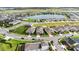 Aerial view of a residential neighborhood with a central lake at 5075 Twin Lakes Blvd, Saint Cloud, FL 34772