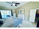 Main bedroom with a king-size bed, access to the pool, and plenty of natural light at 1779 Lisa Ln, Kissimmee, FL 34744