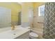 Clean bathroom with shower/tub combo and vanity at 3401 Home Town Ln, St Cloud, FL 34769