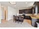 Open kitchen with island and granite countertops at 3804 Marietta Way, St Cloud, FL 34772