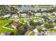 Aerial view of a residential neighborhood with lakefront properties at 3804 Marietta Way, St Cloud, FL 34772