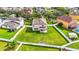 Aerial view of a house with a large backyard and surrounding neighborhood at 3804 Marietta Way, St Cloud, FL 34772