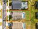 Aerial view showing house, pool, and backyard at 131 Cadiz Loop, Davenport, FL 33837