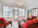Relaxing sunroom with wicker furniture and access to outdoor patio at 141 Marabella Loop, Poinciana, FL 34759