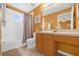 Clean bathroom with a bathtub, shower, and updated vanity at 202 Hideway Beach Ln, Kissimmee, FL 34746