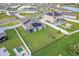 Aerial view showcasing a house with solar panels, a fenced backyard, and patio furniture at 356 Citrine Loop, Kissimmee, FL 34758