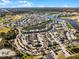 Aerial view of a waterfront community with numerous houses at 3075 Key Lime Loop, Kissimmee, FL 34747