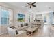 Open floor plan with living and dining area, light walls, and a coastal theme at 3075 Key Lime Loop, Kissimmee, FL 34747