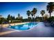 Refreshing community pool with lounge chairs and palm trees at 516 Millifiora Ln, Kissimmee, FL 34759