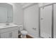Clean bathroom with white vanity and a walk-in shower at 680 Summit River Dr, Apopka, FL 32712