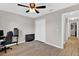 Bedroom with large closet and ceiling fan at 905 Gascony Ct, Kissimmee, FL 34759