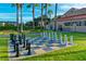 Giant chessboard game set in landscaped area at 200 Grand Canal Dr, Kissimmee, FL 34759