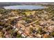 Aerial view highlighting the home near a lake at 814 Starke Lake Cir, Ocoee, FL 34761