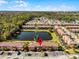 Aerial view of townhouses with lake, showcasing community and location at 2618 Bugatti Ct, Kissimmee, FL 34746