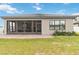 Large screened patio with paver surface and access to backyard at 1880 Goblet Cove St, Kissimmee, FL 34746