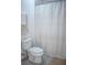 Clean bathroom with shower/tub and patterned curtain at 2560 Bittle Way St, Saint Cloud, FL 34769