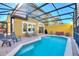 Private screened pool and patio area with seating at 4763 Vero Beach Pl, Kissimmee, FL 34746