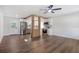 Modern kitchen with stainless steel appliances and wood flooring at 527 Sunrise Dr, Orlando, FL 32803