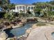 Peaceful water feature with bridge and lush landscaping at 5062 El Destino Dr, Leesburg, FL 34748