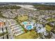Aerial view of community pool and water park at 7639 Wilmington Loop, Kissimmee, FL 34747