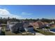 Aerial view of a residential neighborhood with solar panels on many homes at 320 Anchovie Ct, Kissimmee, FL 34759