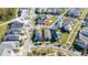 Aerial perspective of the house and its surroundings in a residential area at 8664 Dubochet St, Orlando, FL 32827