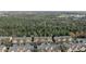 Aerial view of townhouses with tree-lined surroundings at 879 Assembly Ct, Reunion, FL 34747