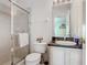 Small bathroom with shower and a single vanity at 204 Fox Loop, Davenport, FL 33837