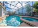 Inviting pool and spa with screened enclosure, perfect for relaxation at 1079 Berkeley Dr, Kissimmee, FL 34744