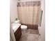 Clean bathroom with shower/tub and granite vanity at 326 Dinner Lake Ct, Lake Wales, FL 33859