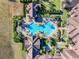 Aerial view of a community pool surrounded by lush landscaping at 105 Flame Vine Way, Groveland, FL 34736