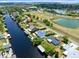 Aerial view of home on canal, close to golf course at 2545 Harris Blvd, Kissimmee, FL 34746