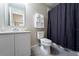 Clean bathroom with shower and white vanity at 5107 Killarney Way, Kissimmee, FL 34746