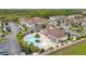 West Lucaya community pool and surrounding townhouses from an aerial perspective at 8984 Silver Pl, Kissimmee, FL 34747