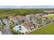 Aerial view of West Lucaya Village Resort, showcasing its townhomes and resort-style pool at 8984 Silver Pl, Kissimmee, FL 34747